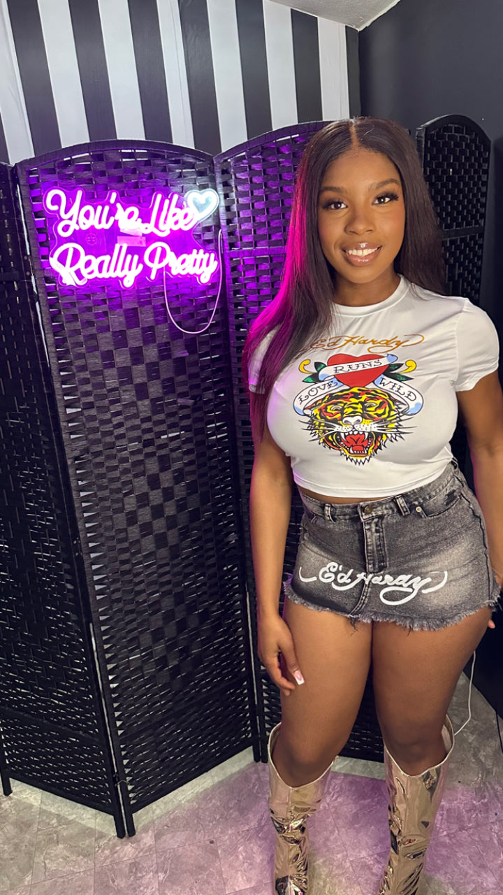 Hardy Girl Denim Skirt