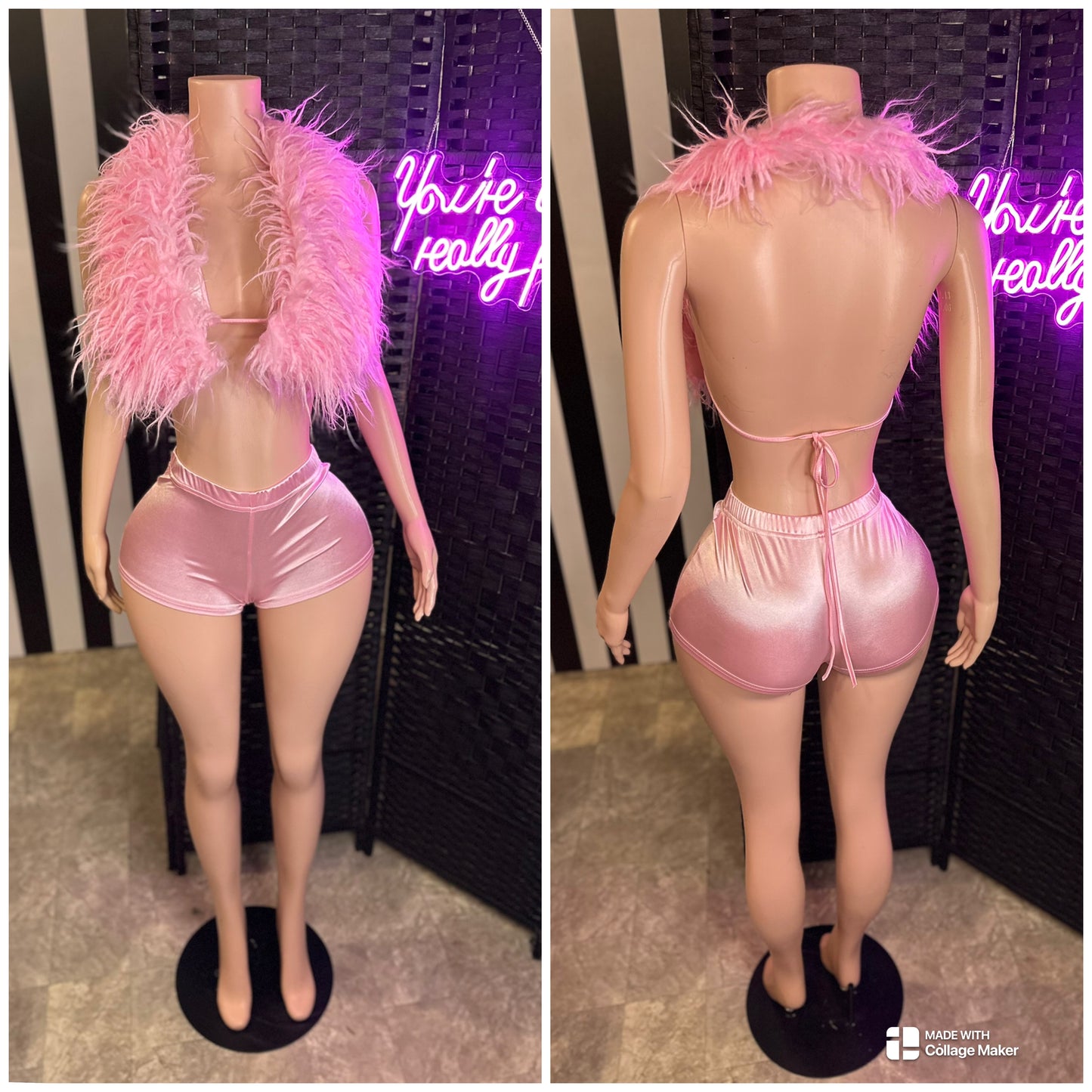 Pink2pc Fur Set