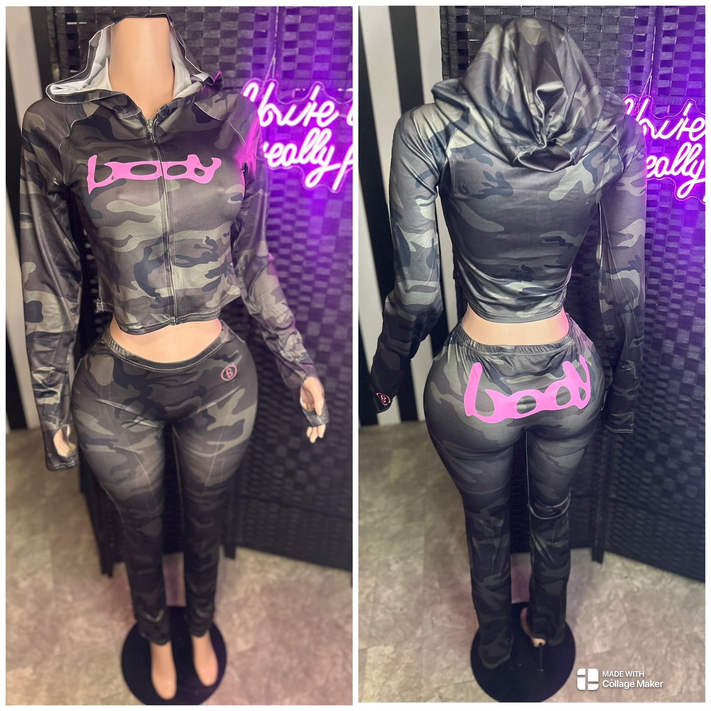 Black Camo 2pc Body Set