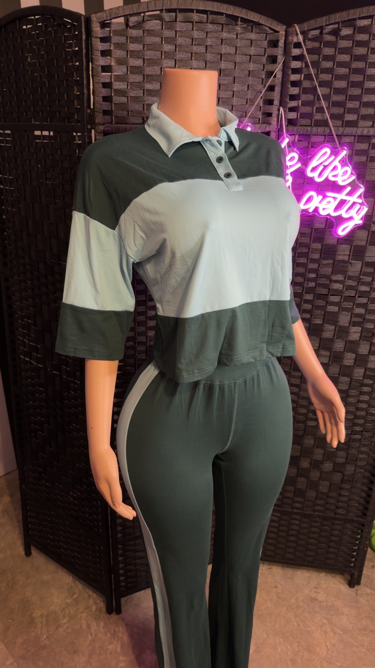 Teal 2pc Flare Set