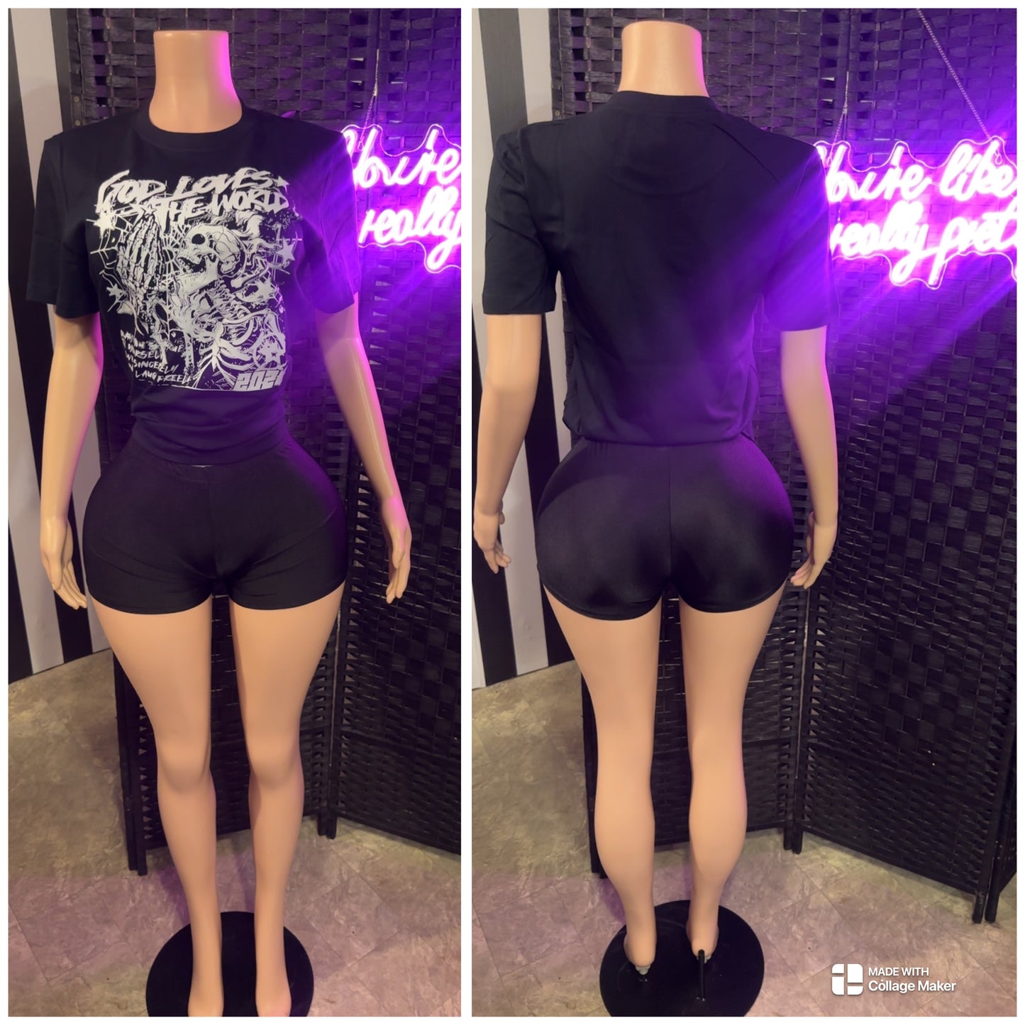 2pc Black/White Set