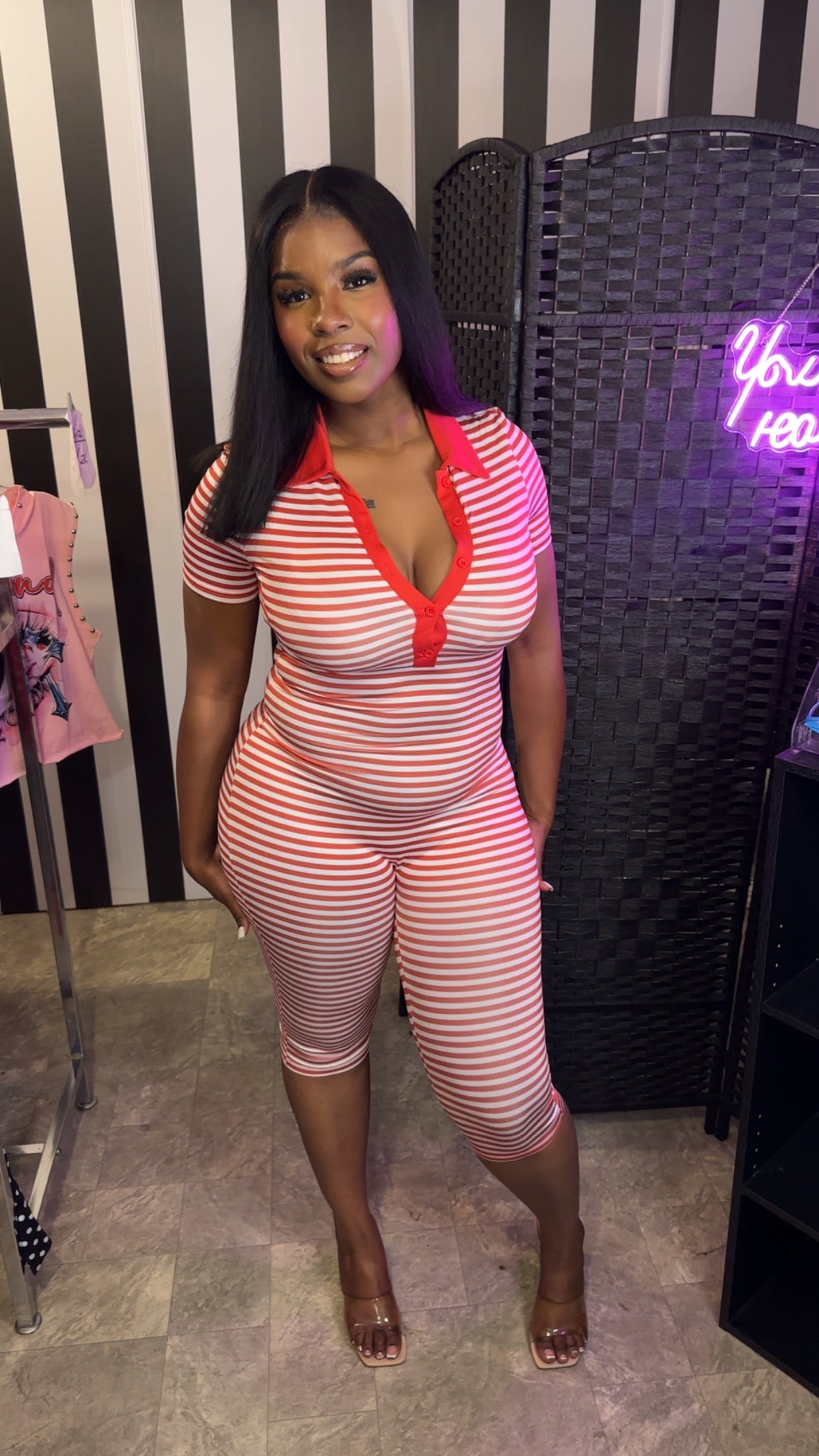 Red Stripe Jumpersuit