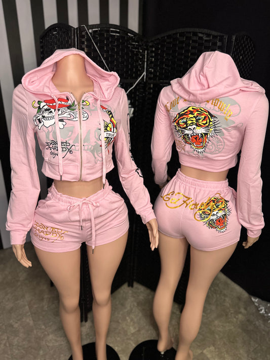 Pink EH 2pc Short Set