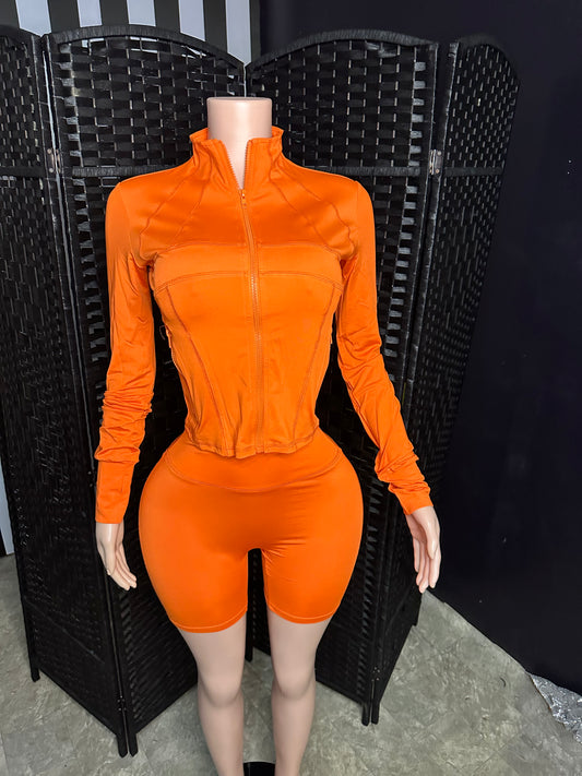 Orange LuLu Short Set