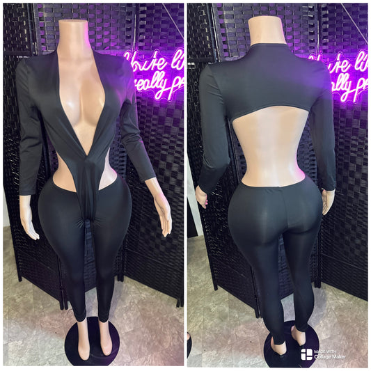 Black Revealing Jumpsuit