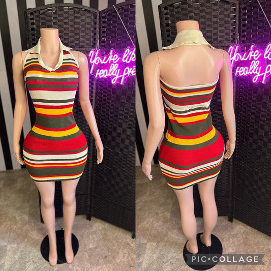 Stripe Halter Dress