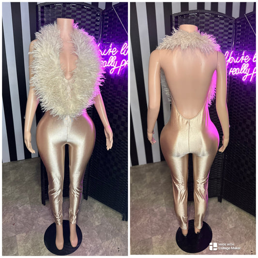 Champagne Halter Jumpsuit