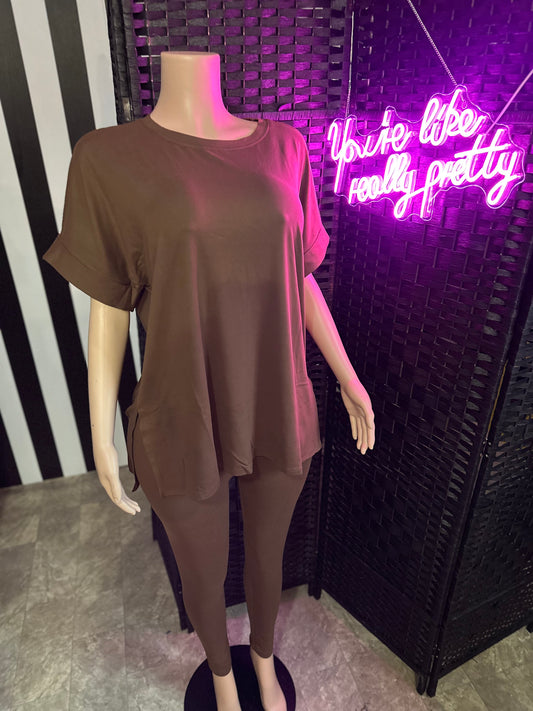 Brown Comfy Legging Sets