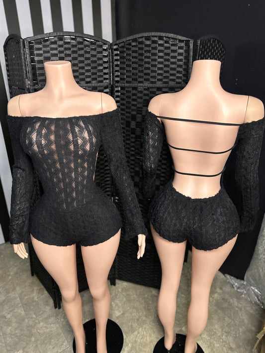 Black off Shoulder Romper