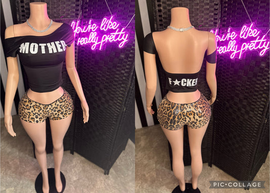Black MF Leopard 2pc Set