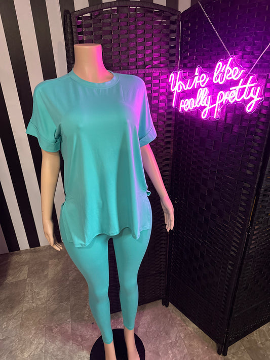 Ice Blue Comfy Legging Set