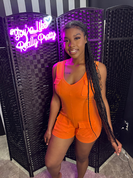 Washed Ribbed Rompers