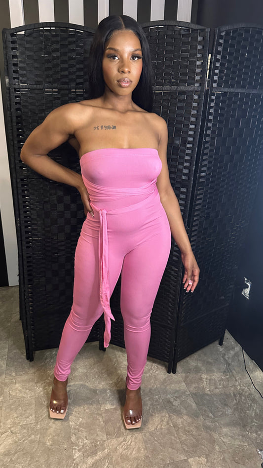 Pink “Brunch with me” Jumpsuit