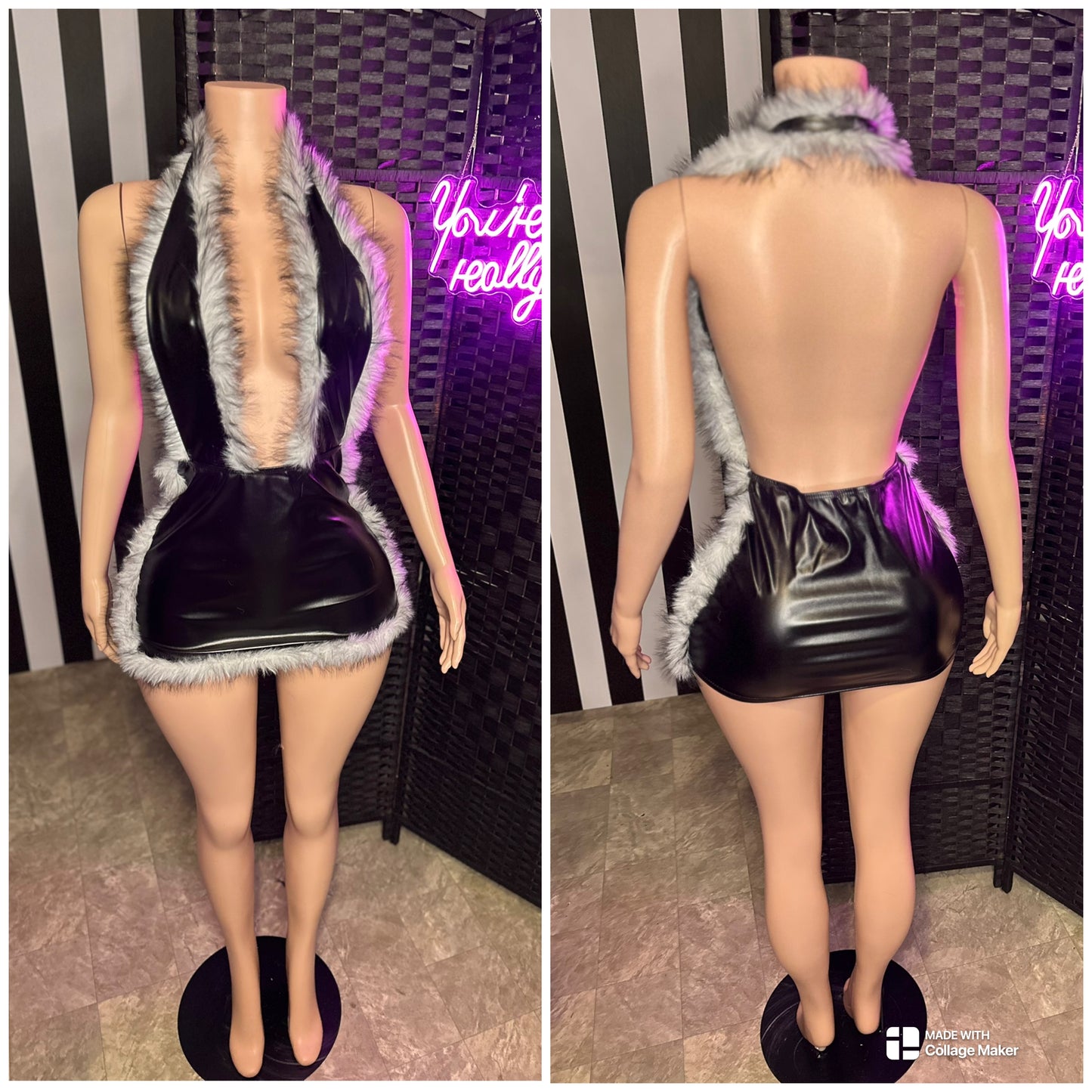 Black Fur Dress