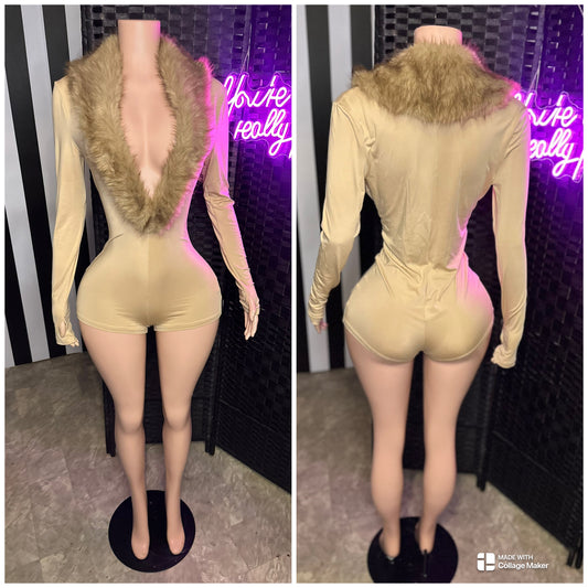 Gold Fur Romper