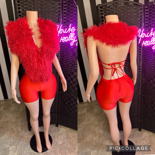 Red Fur 2pc Set