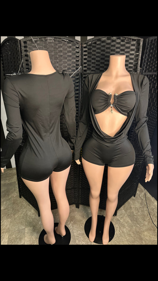 Black Rmper w/ Bra Snake Symbol