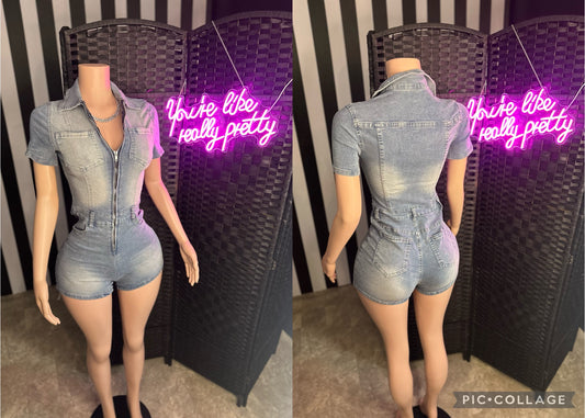 Denim Romper