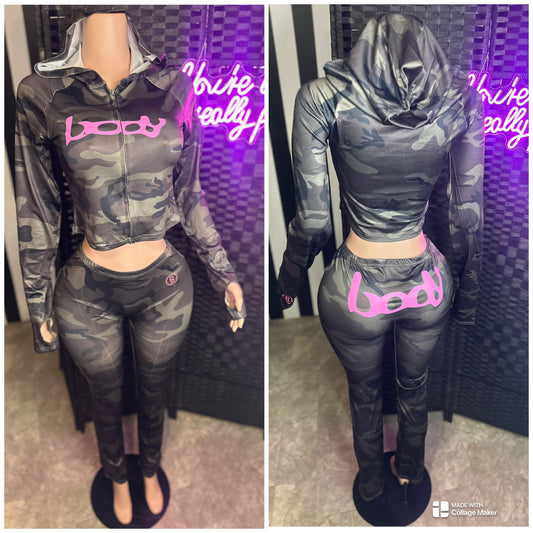 Black Camo 2pc Body Set