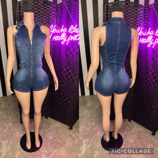 Denim Romper