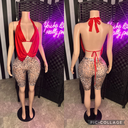 Red Cheetah 2pc Set
