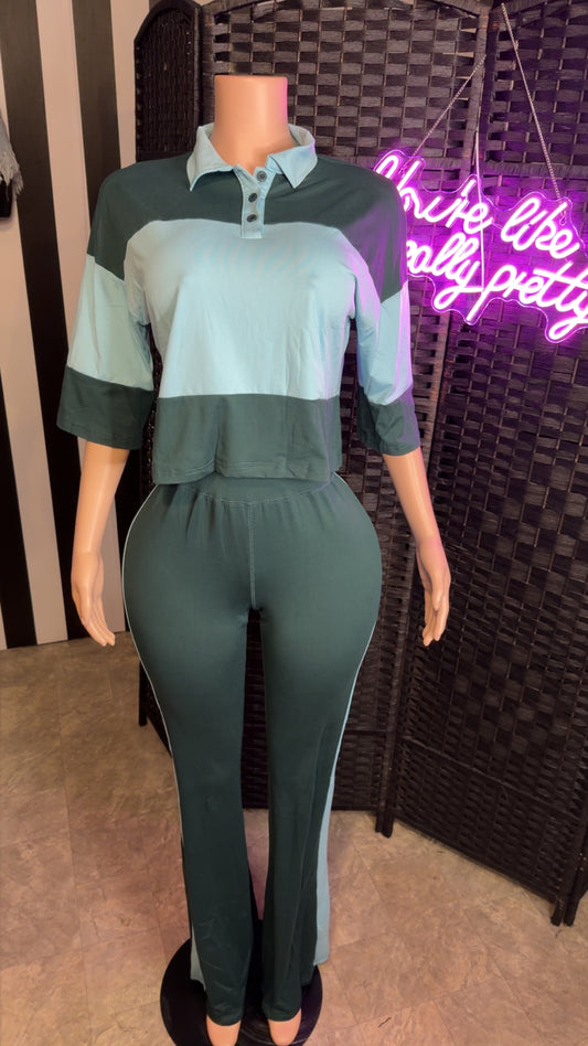 Teal 2pc Flare Set