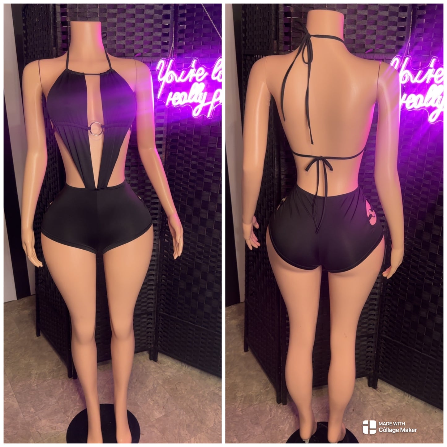 Black Revealing Romper
