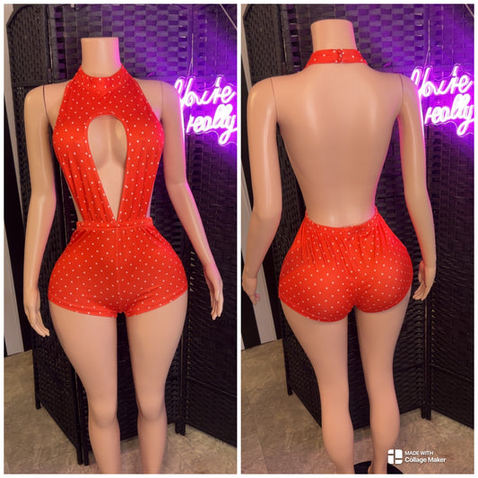Red PD Romper