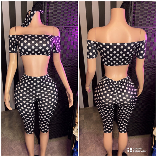 Black Polka Dot 3pc Set