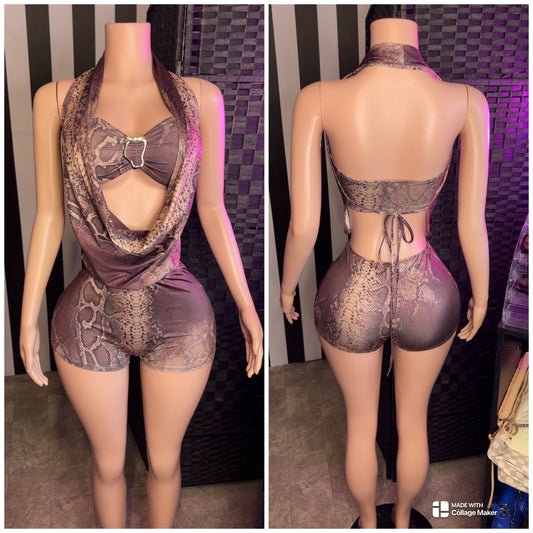 Snake Print Romper