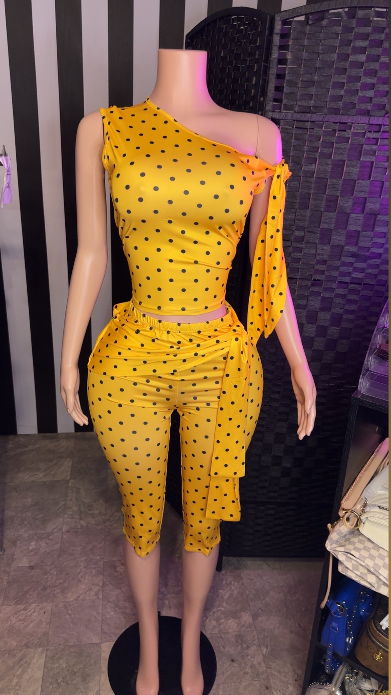 Yellow Polka Dot Set