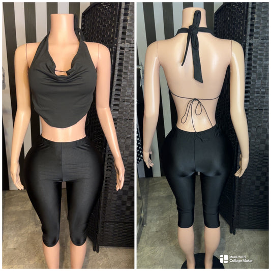 Black Scarf 2pc Set
