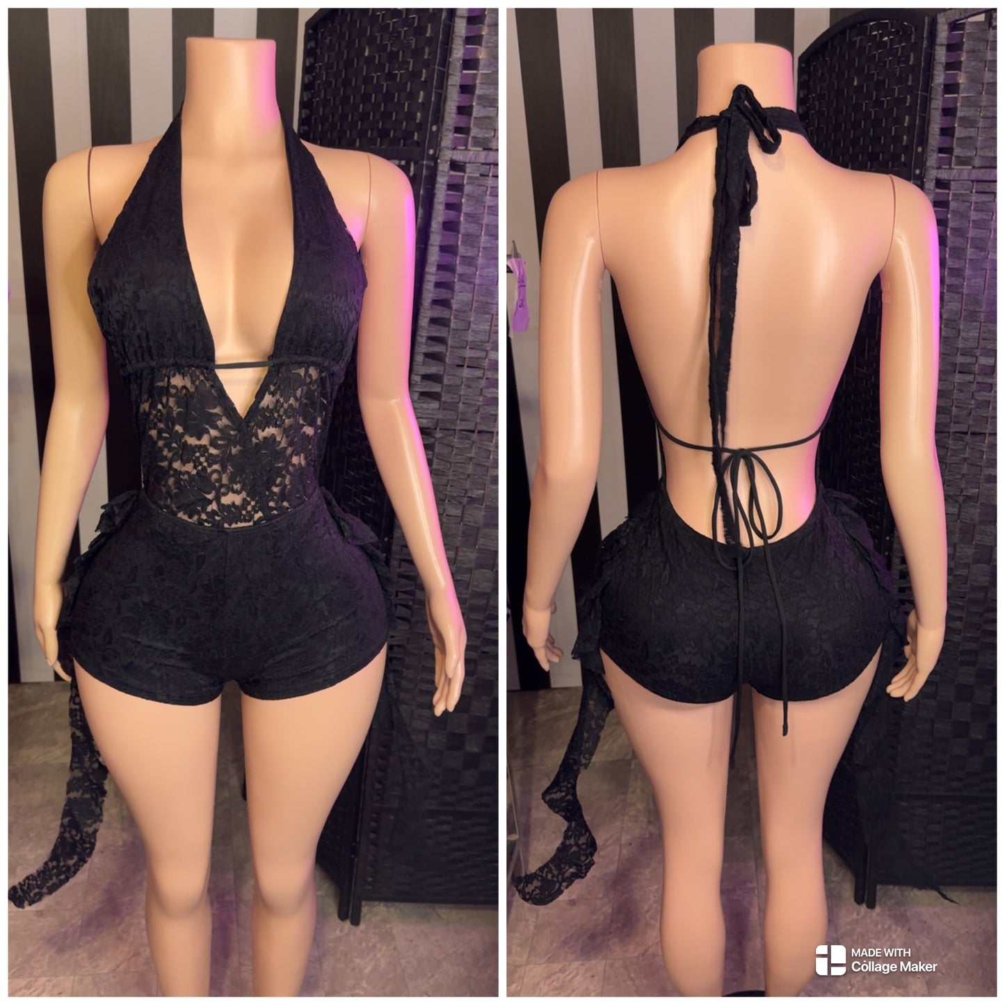 Black Lace Romper