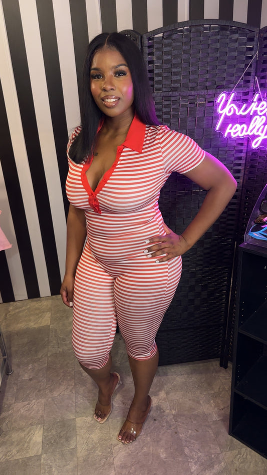 Red Stripe Jumpersuit