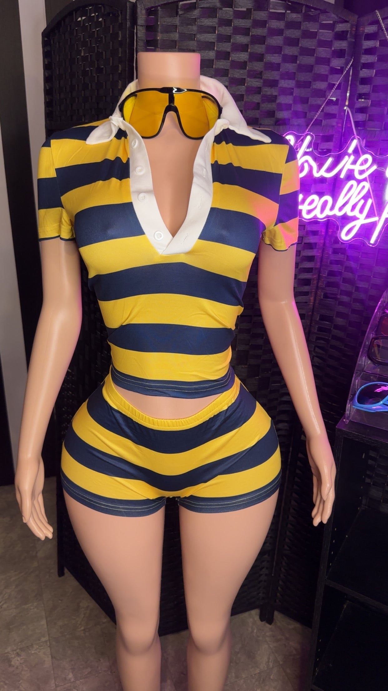 Yellow Stripe 2pc Set