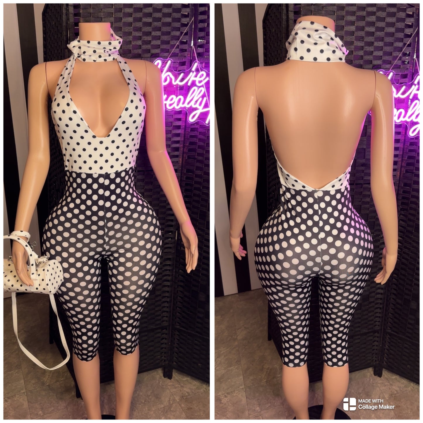 B&W PD Jumpsuit W/ Hedband