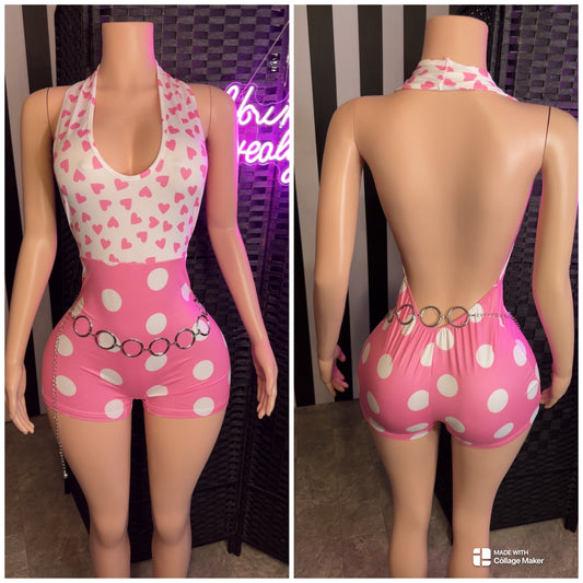 Pink Heart Romper