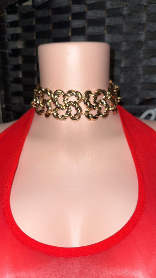Gold Flower Choker Set